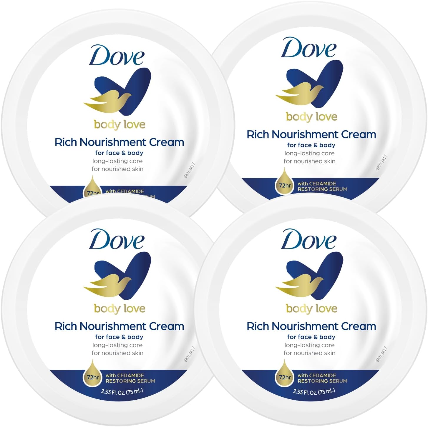  Kem dưỡng ẩm toàn thân mặt tay 72h Dove Nourishing Body Care Face Hand and Body Rich Nourishment Cream  75ml  