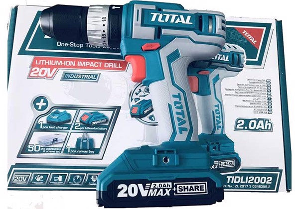 20v máy khoan búa dùng pin 50 chi tiết total tidli2002