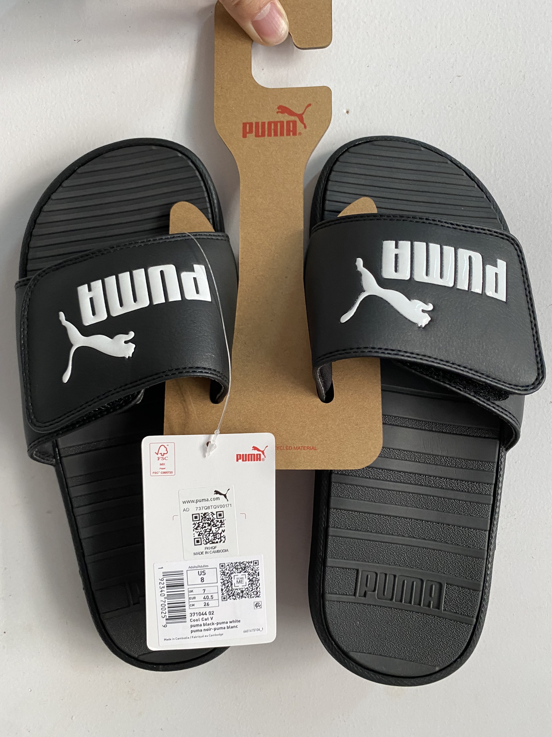 Dép quai dán PUMA Cool Cat V Men's Slides logo trắng chính hãng