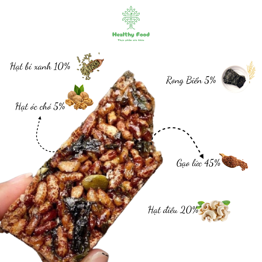 Thanh dinh dưỡng , bánh gạo lứt ngũ cốc vị rong biển giúp ăn kiêng, giảm cân loại 250g/500g/1kg