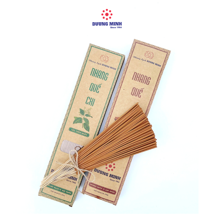 Nhang Quế 40cm Dương Minh hương sạch 100% thành phần organic nhang thơm hương quế sạch tự nhiên không hóa chất