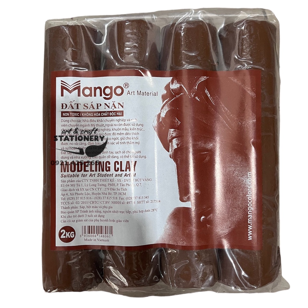 Đất sét điêu khắc Mango/ Đát sét dẻo Mango nặn tượng làm khuôn bịch 2kg