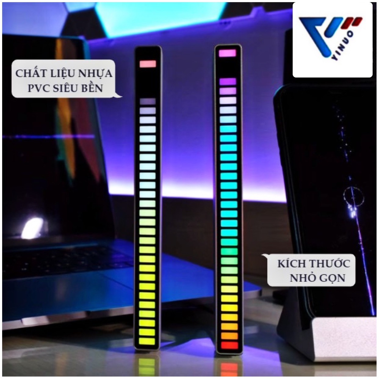 Đèn led đổi màu theo nhịp điệu Led thanh đổi màu theo giọng nói trang trí PC TV xe hơi