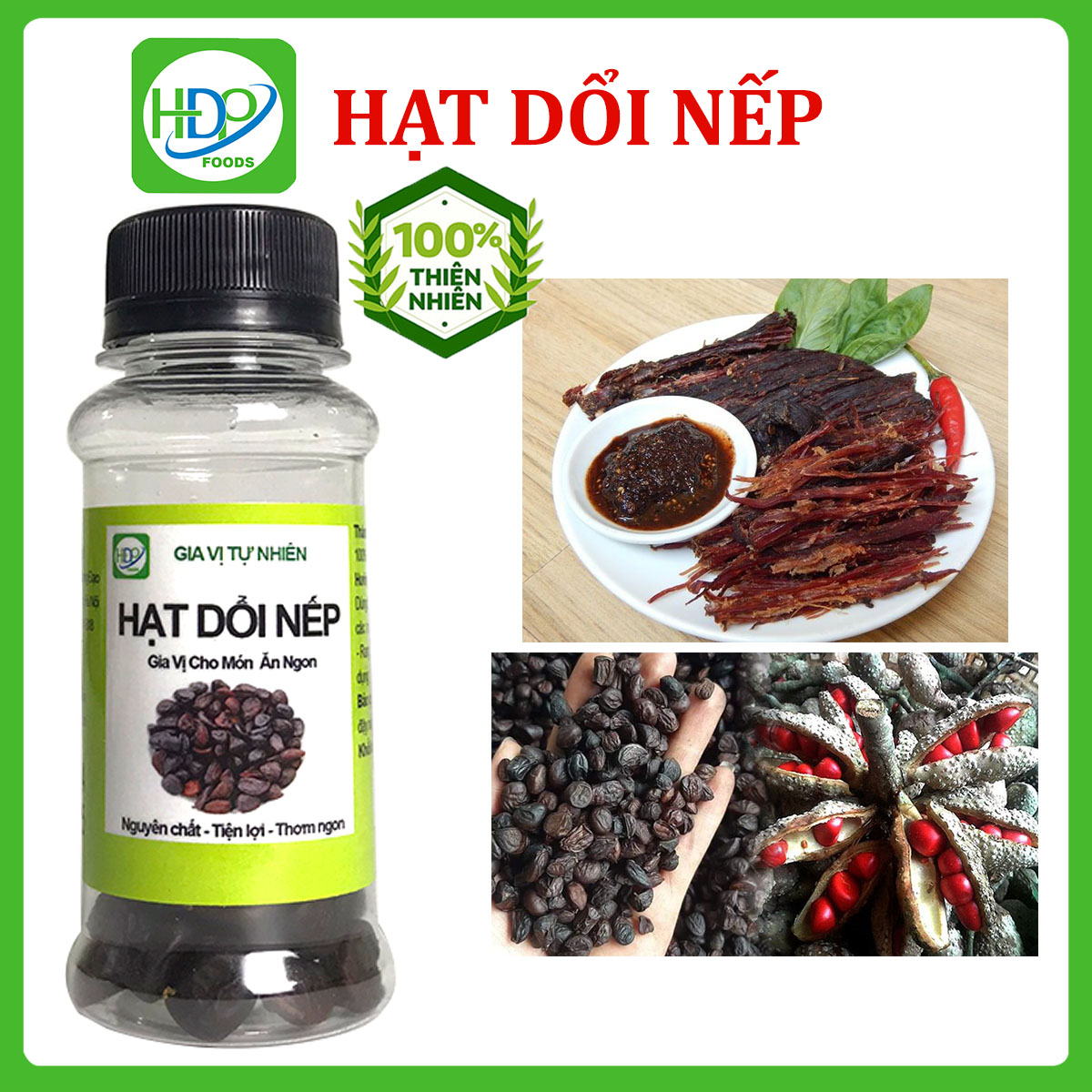 Hạt dổi nếp tây bắc hdpfoods hũ 12g gia vị ướp thịt nướng, muối chẩm chéo