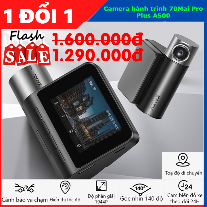 camera hành trình ô tô tự động SD 1944p, Camera hành trình 70Mai Pro Plus A500 nhìn ban đêm