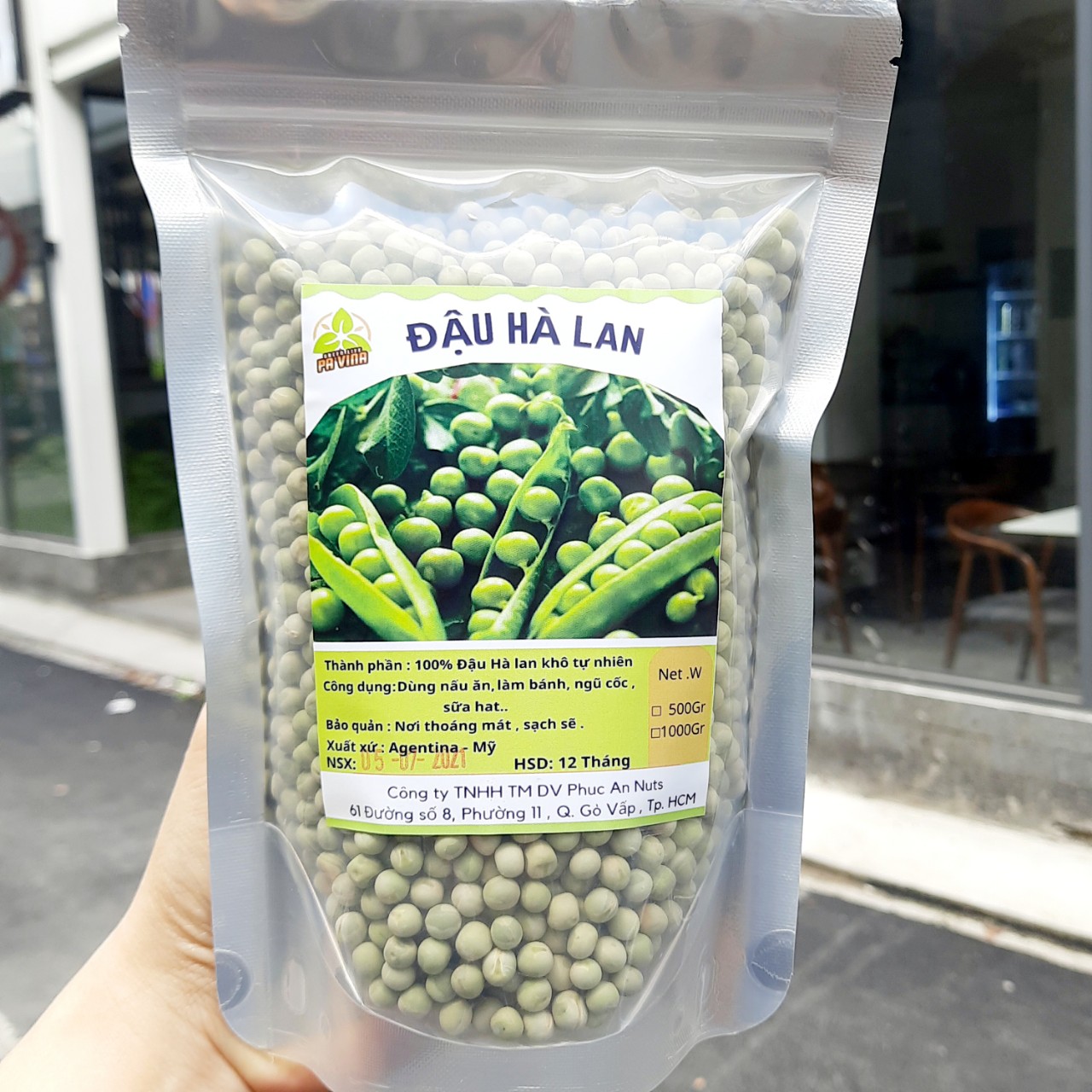 Đậu hà lan mỹ sấy khô túi 500gr pa nuts vn
