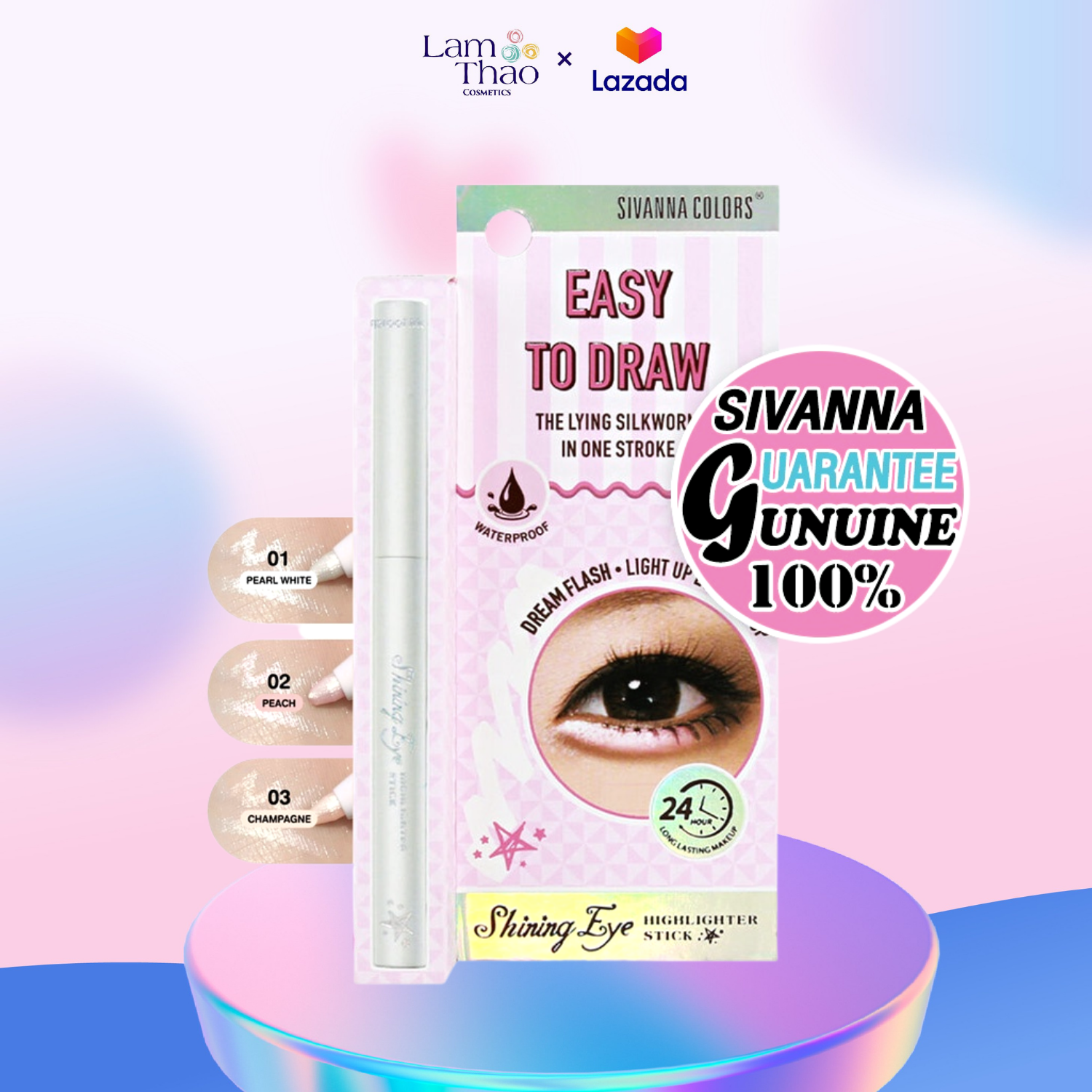 Bút Kẻ Mắt Bắt Sáng Sivanna Colors Shining Eye Highlighter Stick HF928