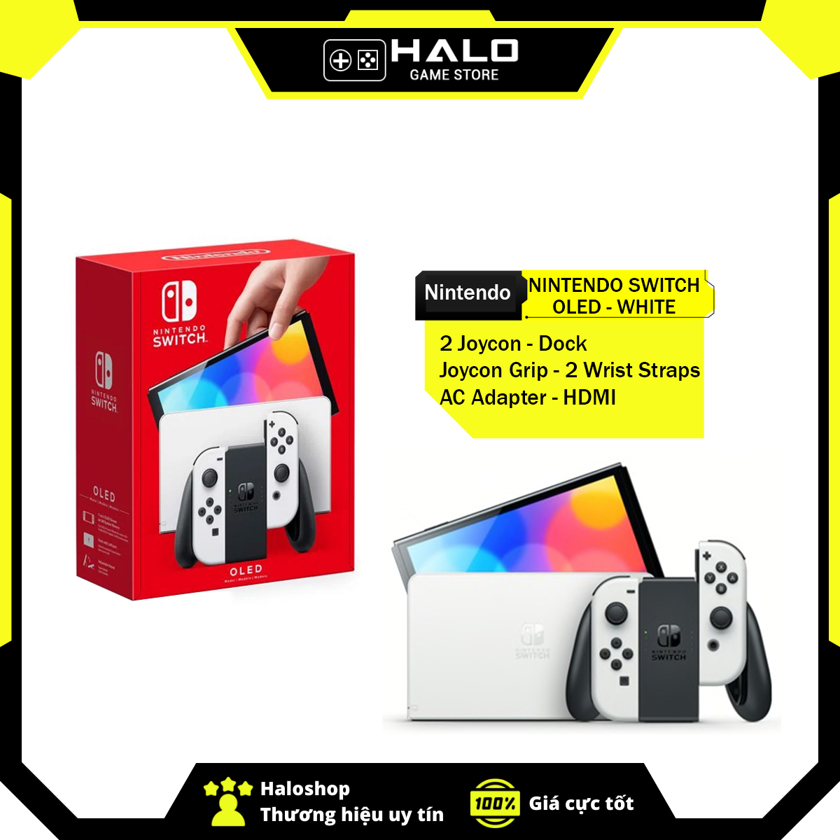 Máy game nintendo switch oled - white joy-con