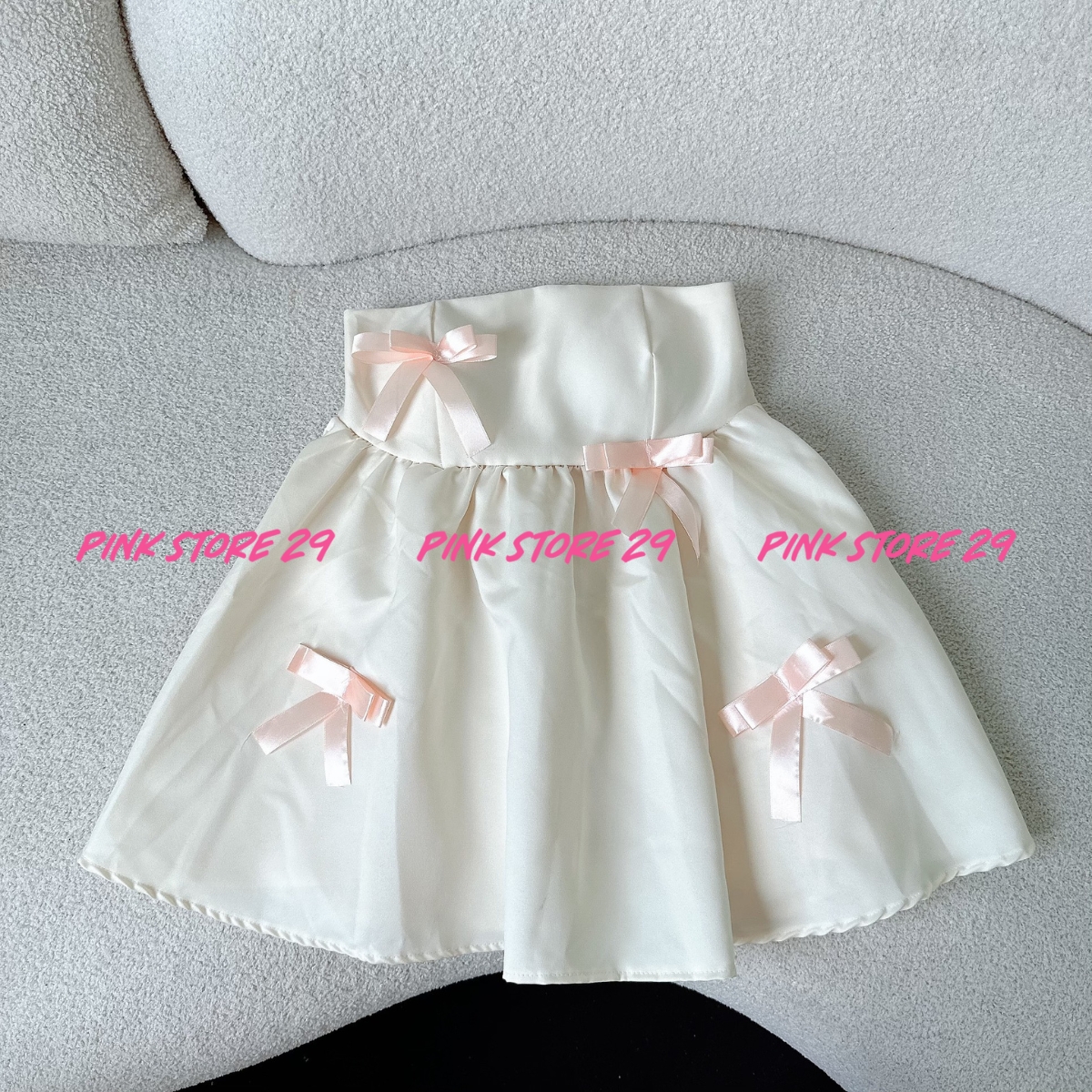 Áo kiểu BabyDoll PINKSTORE29 đính nơ dễ thương, xinh xắn A5814