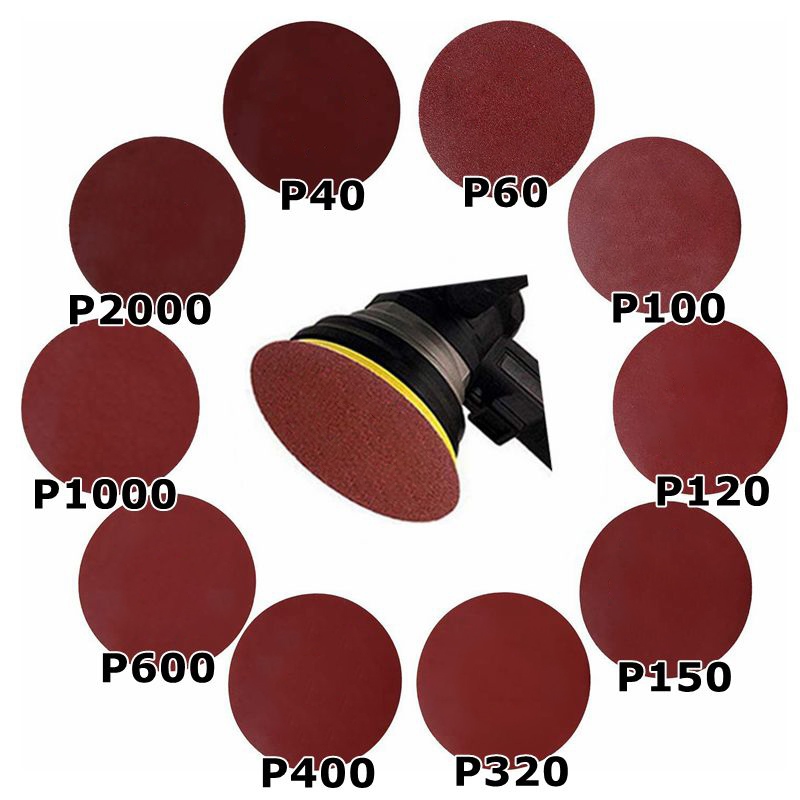 【CW】㍿¤⊕  10PCS 4/5/6/7Inch Discs Round Sandpaper 60-400 Grit Loop Paper Abrasive Polishing