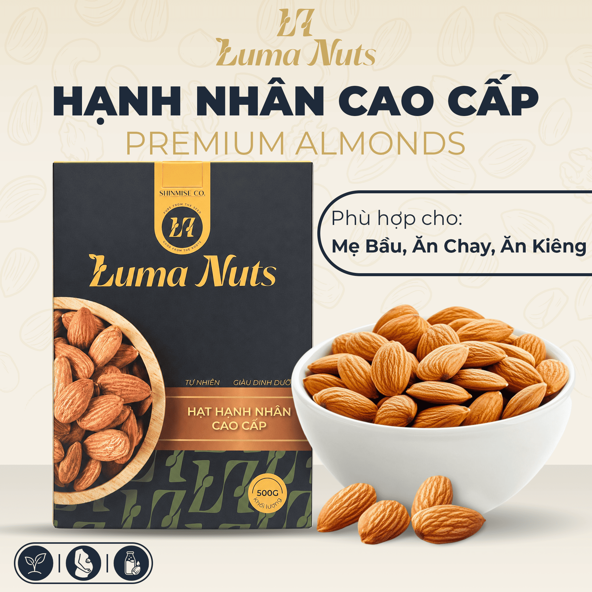 Hộp Hạnh Nhân Rang Almondco Nguyên Vị Nhập Khẩu Úc