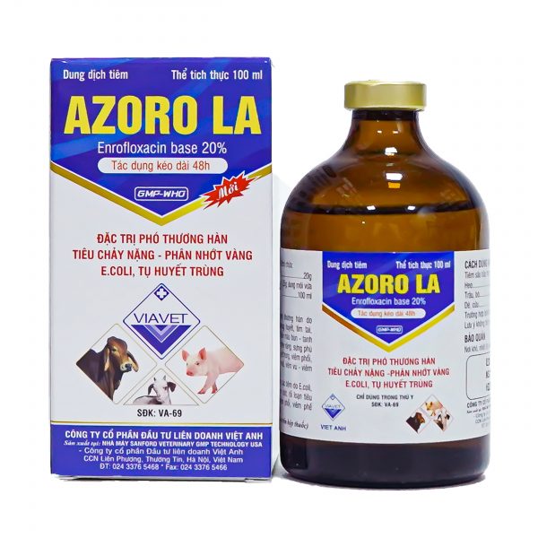 AZORO LA - ĐẶC TRỊ PHÓ THƯƠNG HÀN, TIÊU CHẢY NẶNG – PHÂN NHỚT VÀNG – E.COLI, TỤ HUYẾT TRÙNG