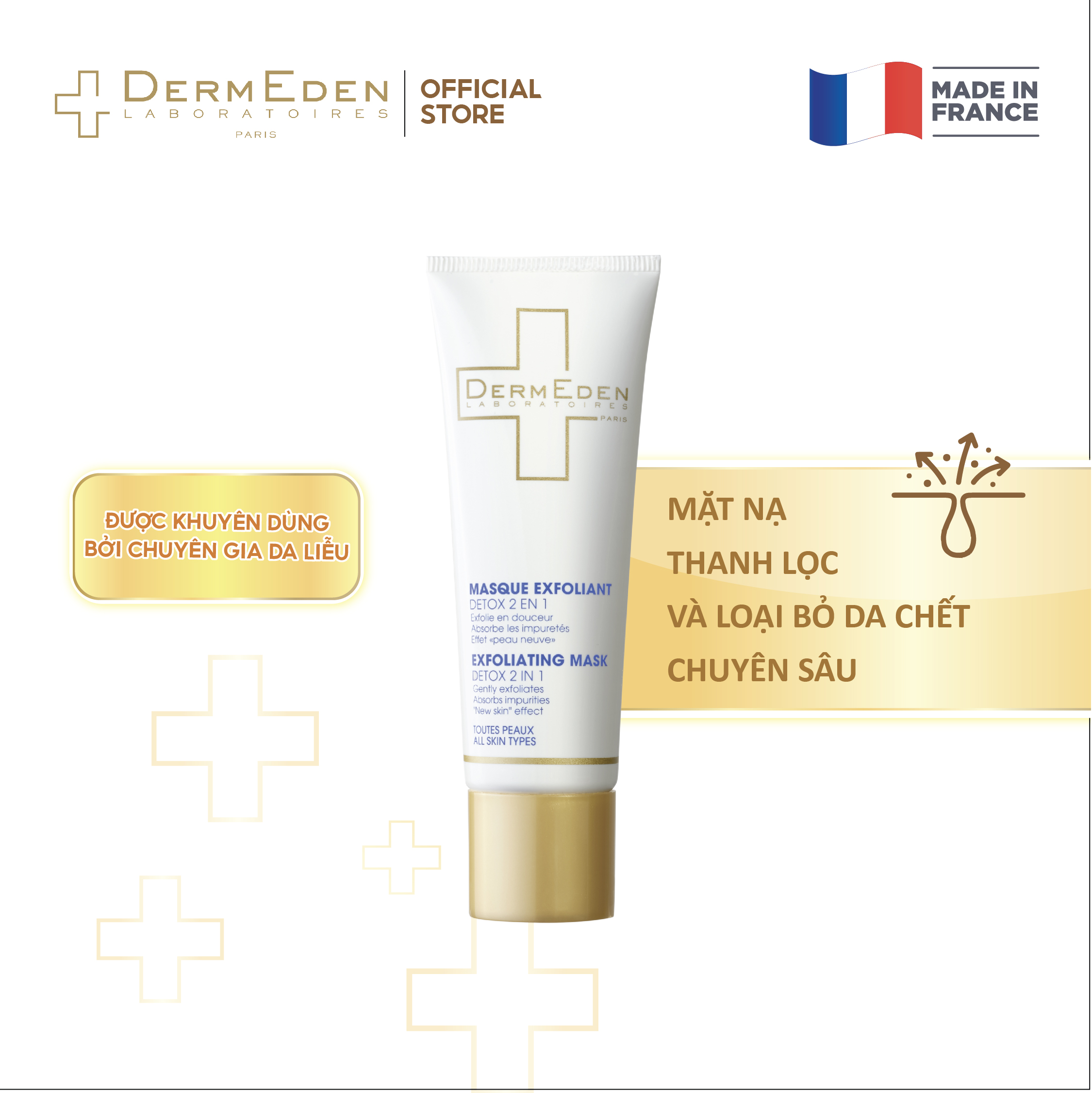 Mặt nạ đất sét thải độc da cao cấp Dermeden Exfoliating Mask AHA 50ml