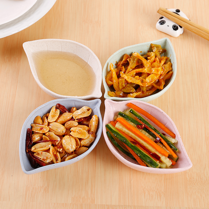 Set 2 Đĩa Đựng Gia Vị Nước Chấm Hình Chiếc Lá - Chén Đựng Gia Vị Bằng Lúa Mạch