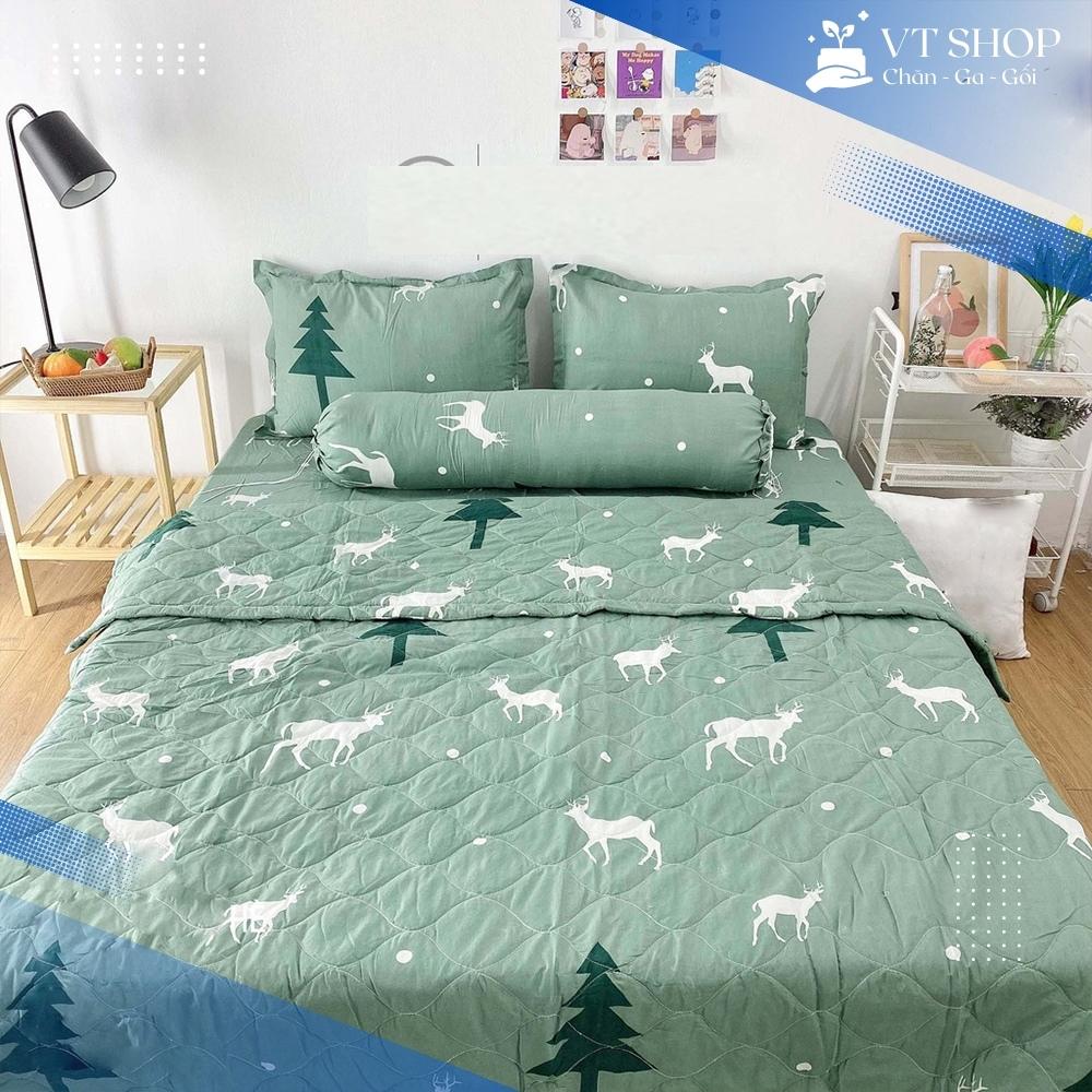 Bộ 5 món chăn hè ga gối chất liệu Poly Cotton không bai xù, mẫu mã đa dạng
