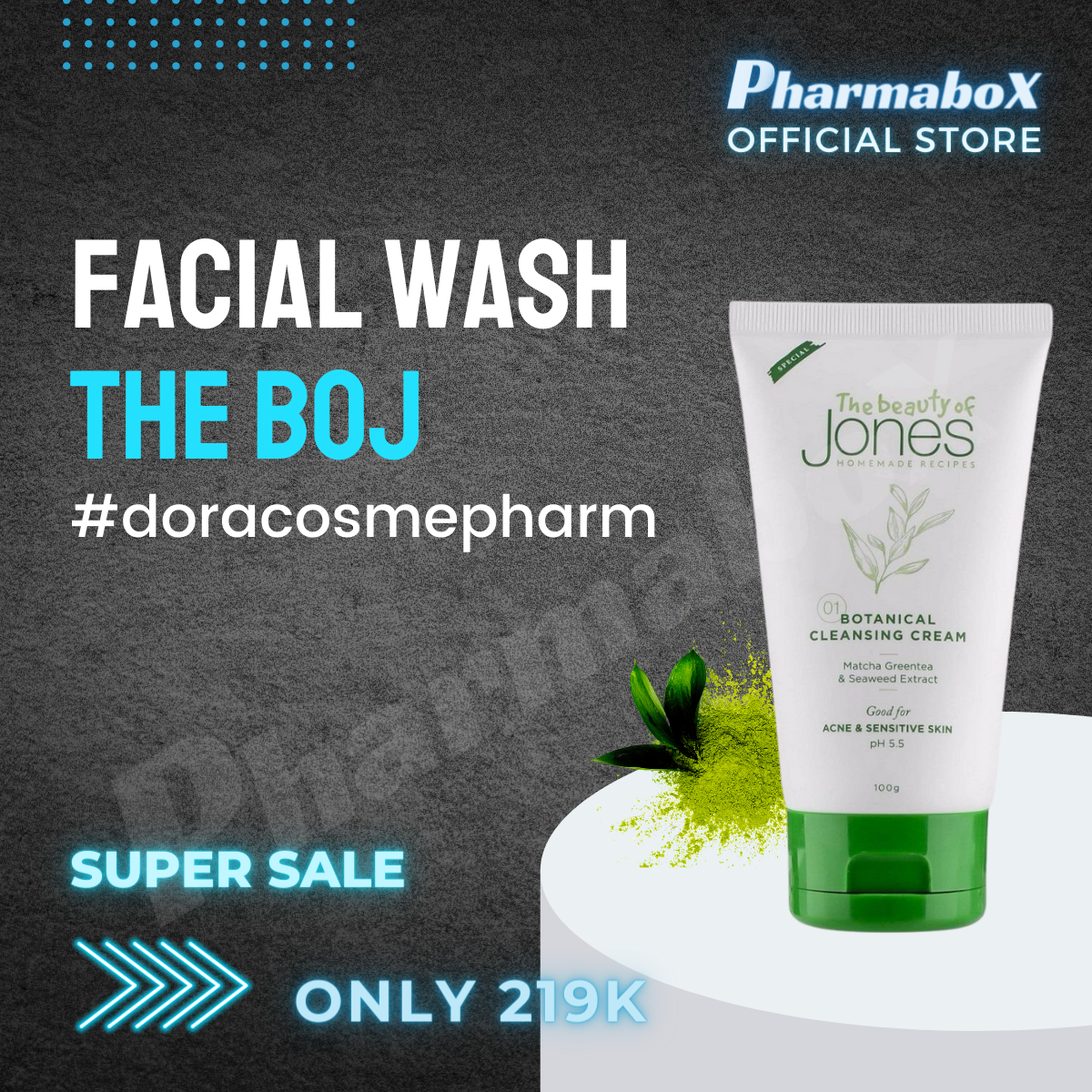 [HCM]Sữa rửa mặt thảo mộc Trà xanh Tảo biển Botanical Cleansing Cream 100g