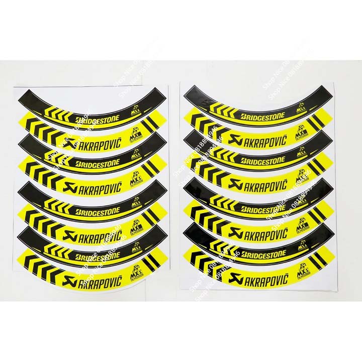 Tem decal dán vành xe máy Winner màu vàng đen bản rộng giá 1 bộ
