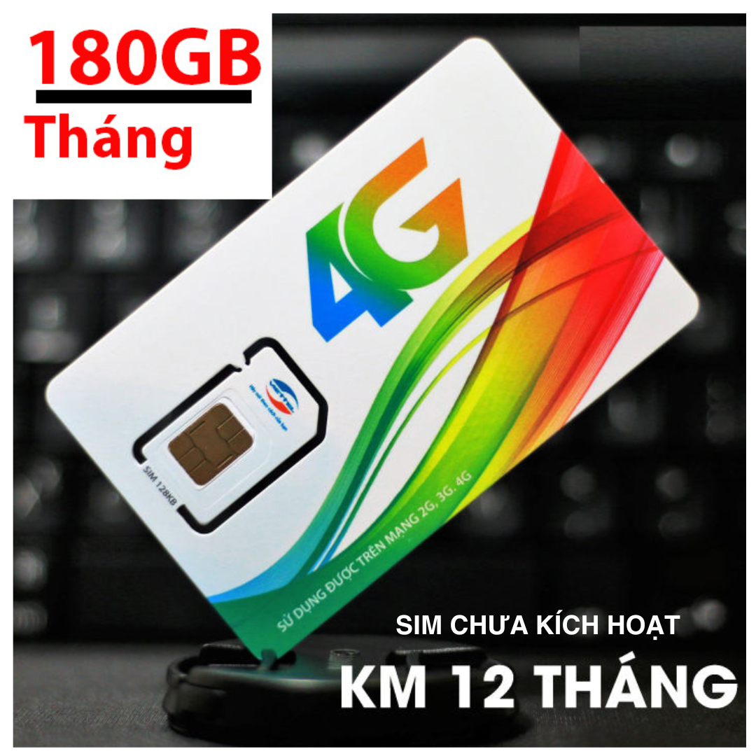 FREESHIP - CHƯA KÍCH HOẠT. Sim Viettel 4G V180B 6GB/ngày + 100Phút gọi ngoại mạng + FRee Gọi nội mạng chỉ với 180k/tháng