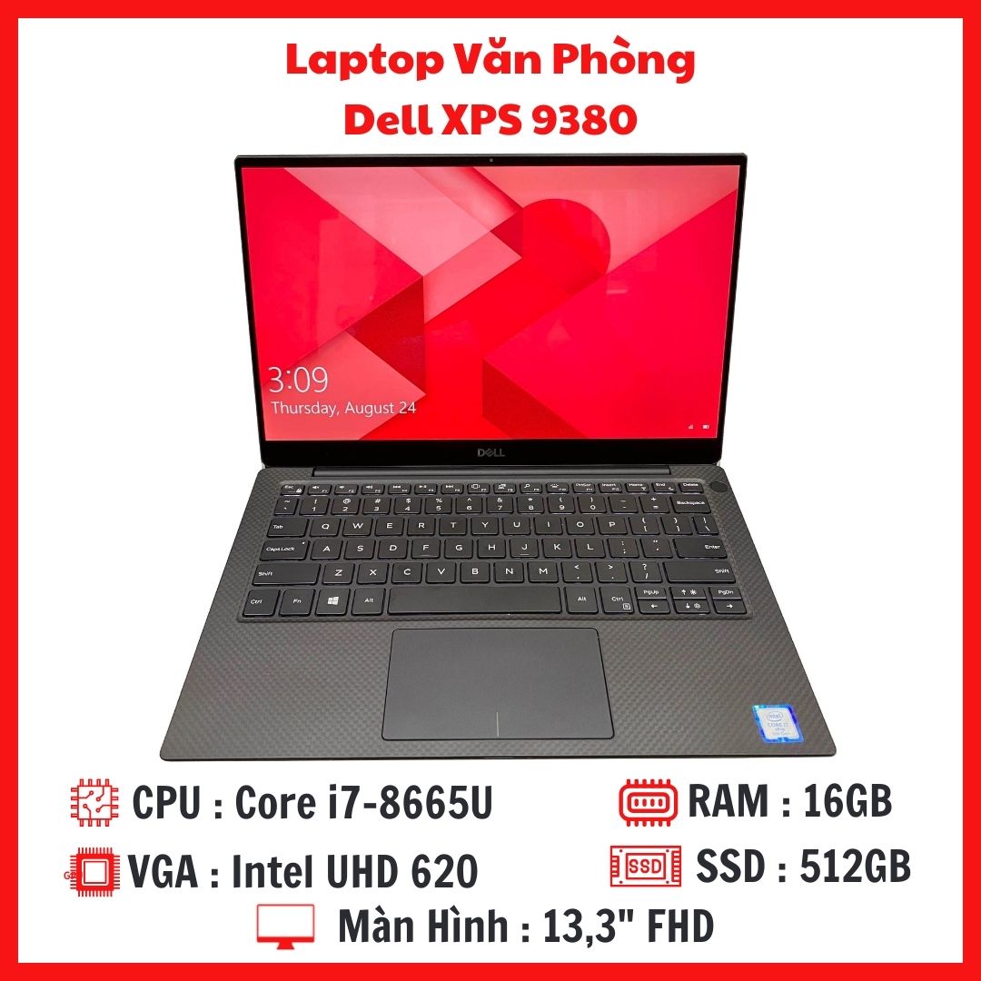 Dell XPS 9380 - Core i7-8565U RAM 16G SSD 512G Màn 13,3 Inch FHD IPS