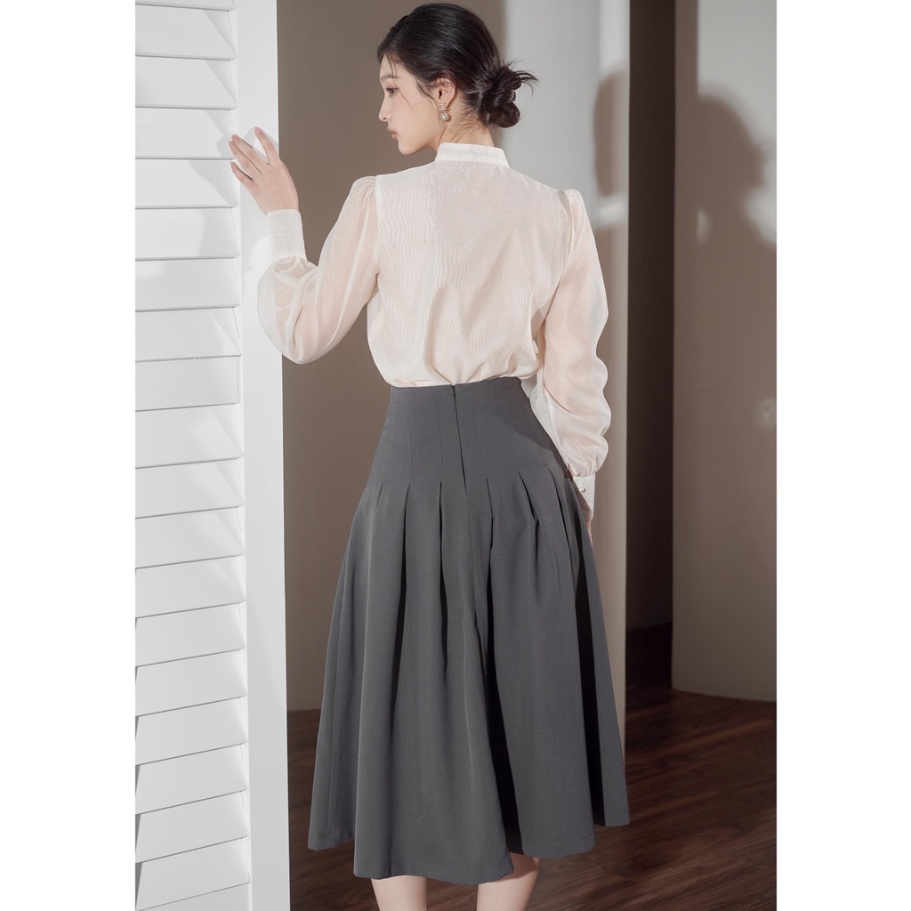 Jaden midi skirt- chân váy midi cạp cao chiết ly seduisant.rev