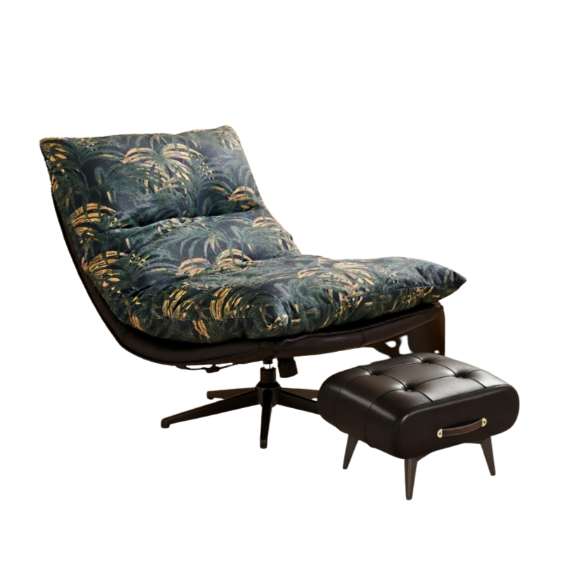 Ghế Sofa Thư Giãn Xoay 360 Độ, Ghế Sofa Đơn Thư Giãn Đệm Siêu Êm, Ghế Lười Thư Giãn Kèm Đôn Vải Bọc Cotton Cao Cấp, Ghế Sofa Phòng Khách Thiết Kế Hiện Đại
