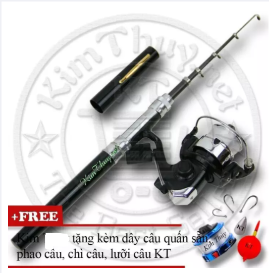 Bộ cần câu bút du lịch KT Mini M1 Black 100cm+ Kèm Máy câu đứng + Dây câu Phao câu Chì câu Lưỡi câu