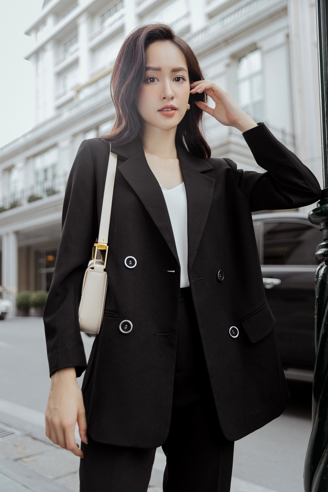 Áo blazer 2 túi cơi nắp 4 khuy bọc vải TIIN STORE ADK175