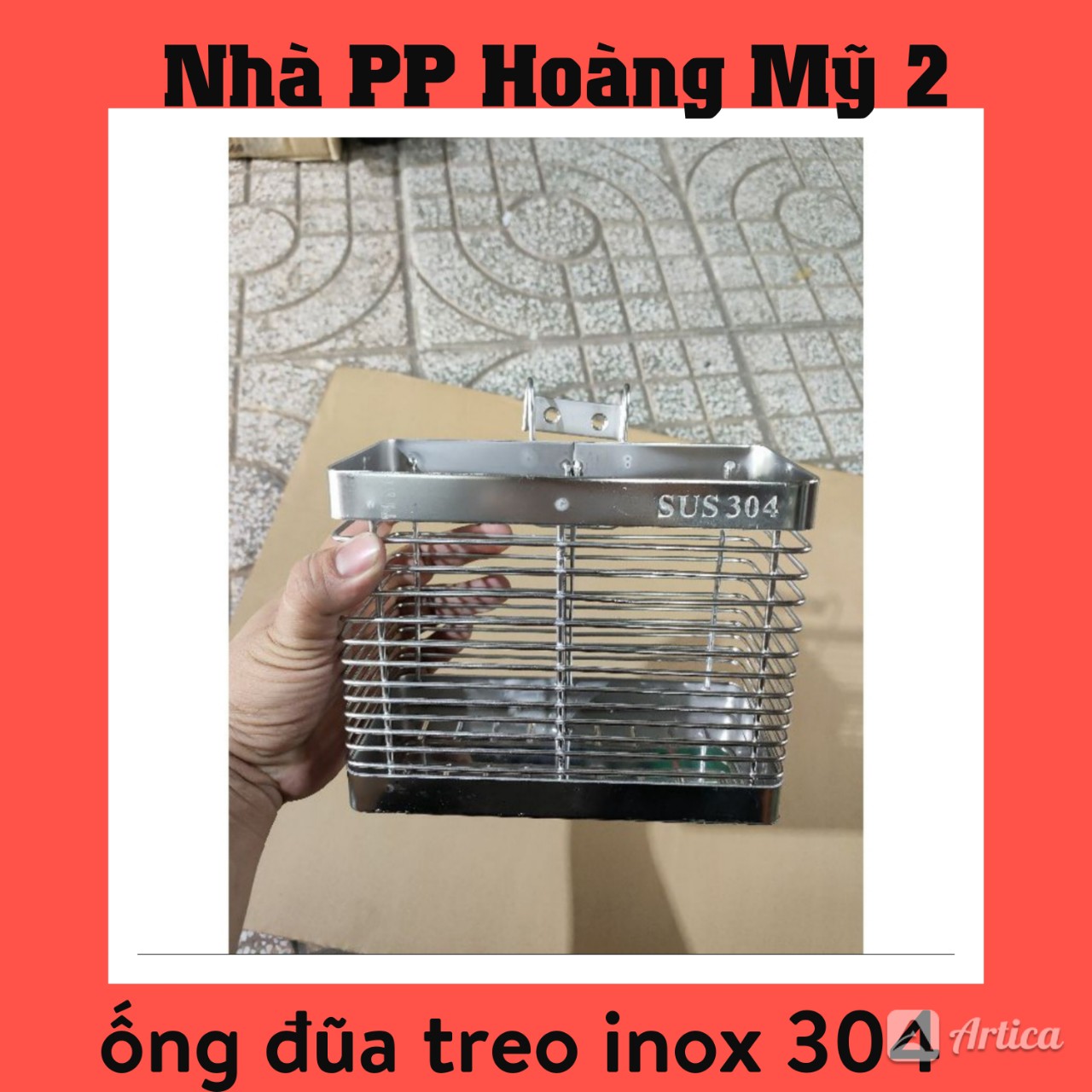Ống đựng đũa muỗng vuông inox 304