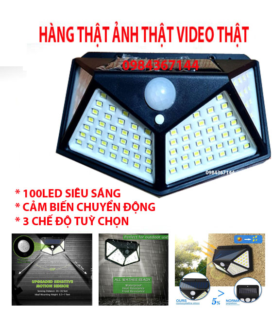 Đèn năng lượng mặt trời 100 LED siêu sáng chống nước