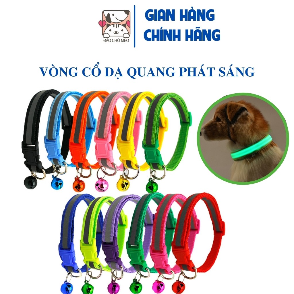 Vòng cổ chó mèo dạ quang cho chó mèo dưới 5kg - đảo chó mèo