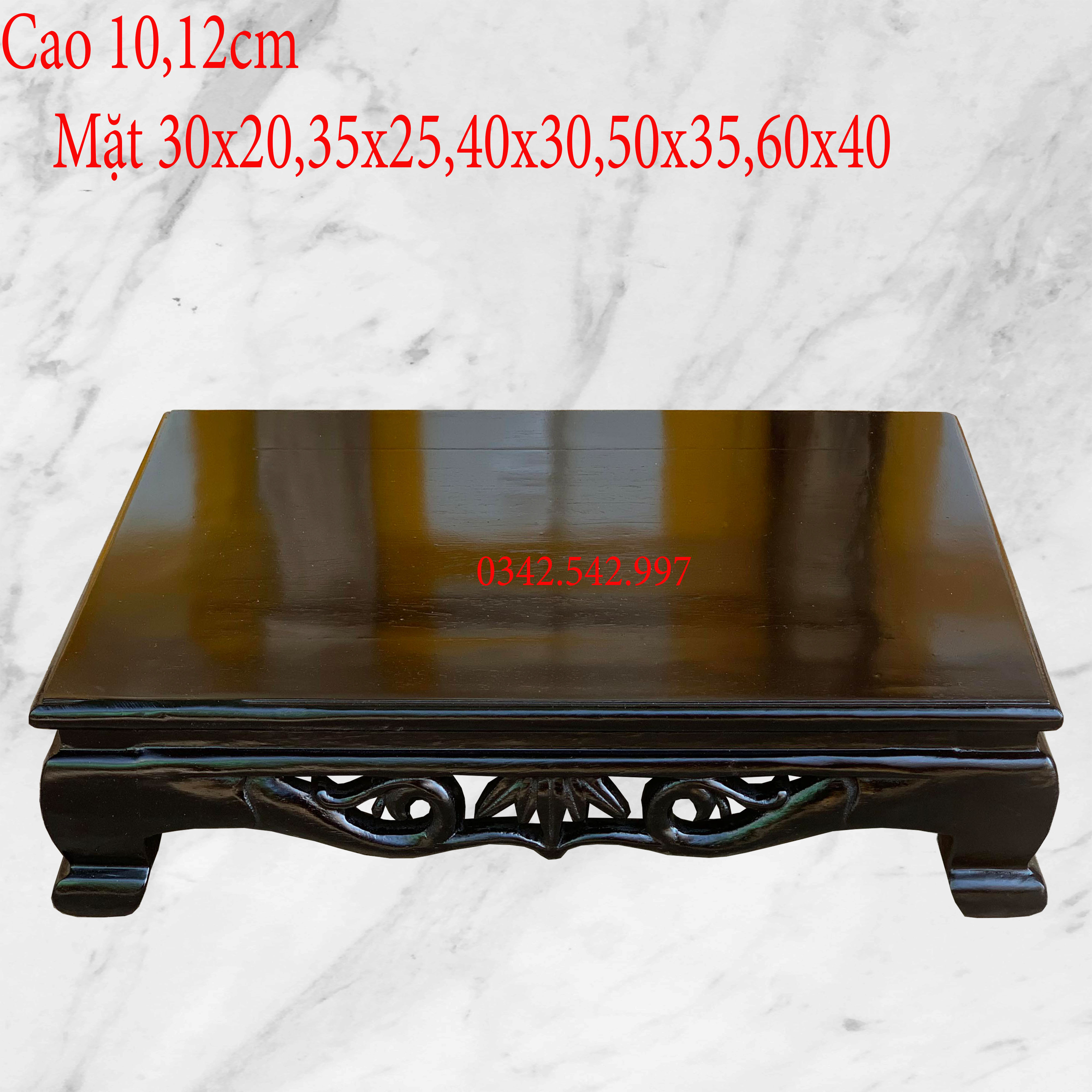 Bàn trà osin nhật osin kê bàn thờ màu giả cổ gỗ hương cao 10cm