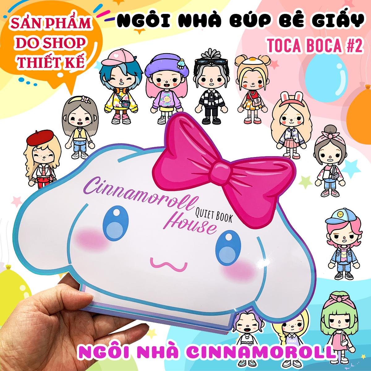 Nhà Búp Bê Bằng Giấy chủ đề Toca World #2 - Ngôi Nhà Cinnamoroll - 1 Bộ Nhà Búp Bê Bằng Giấy Bóc Dán