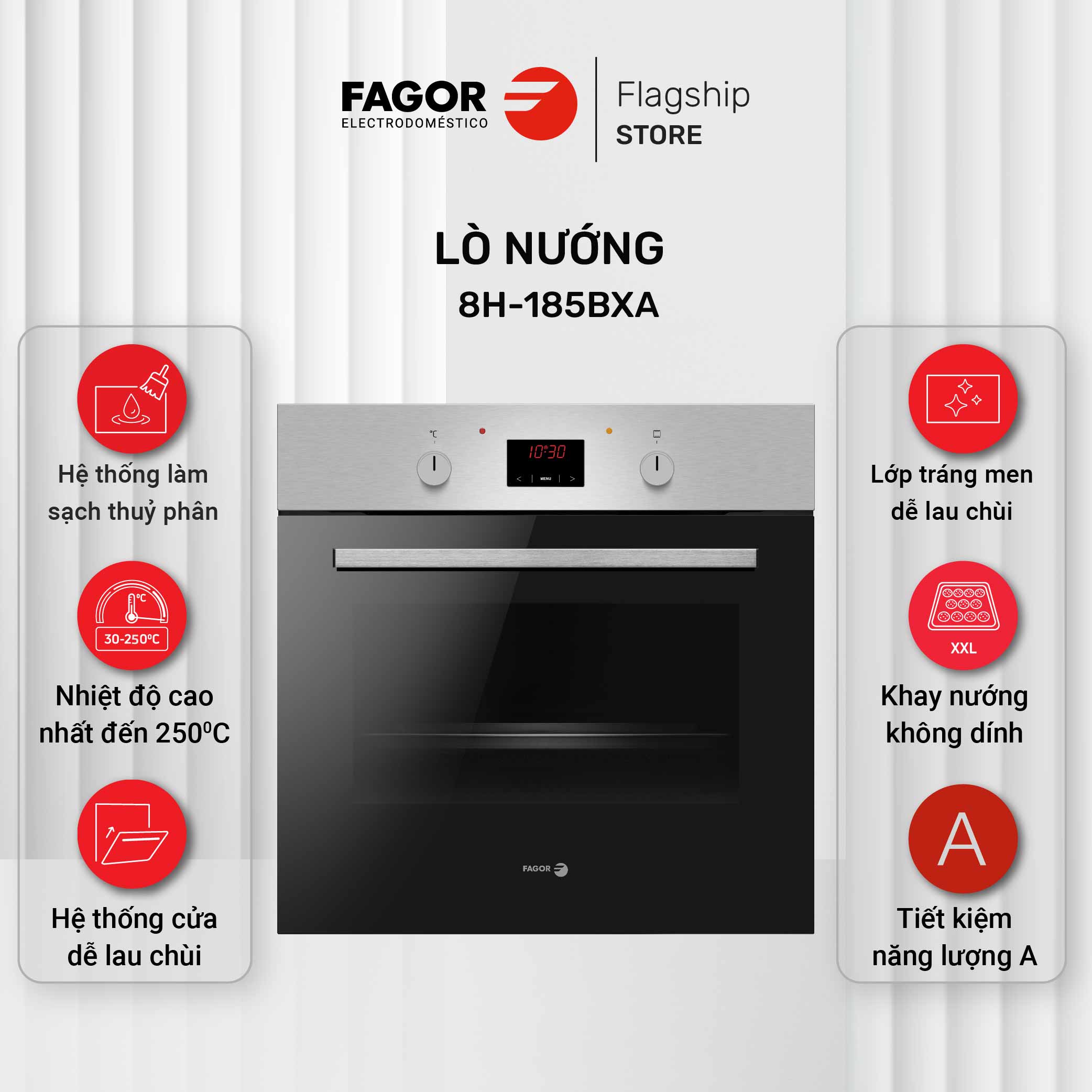 Lò nướng âm tủ FAGOR 8H-185BXA