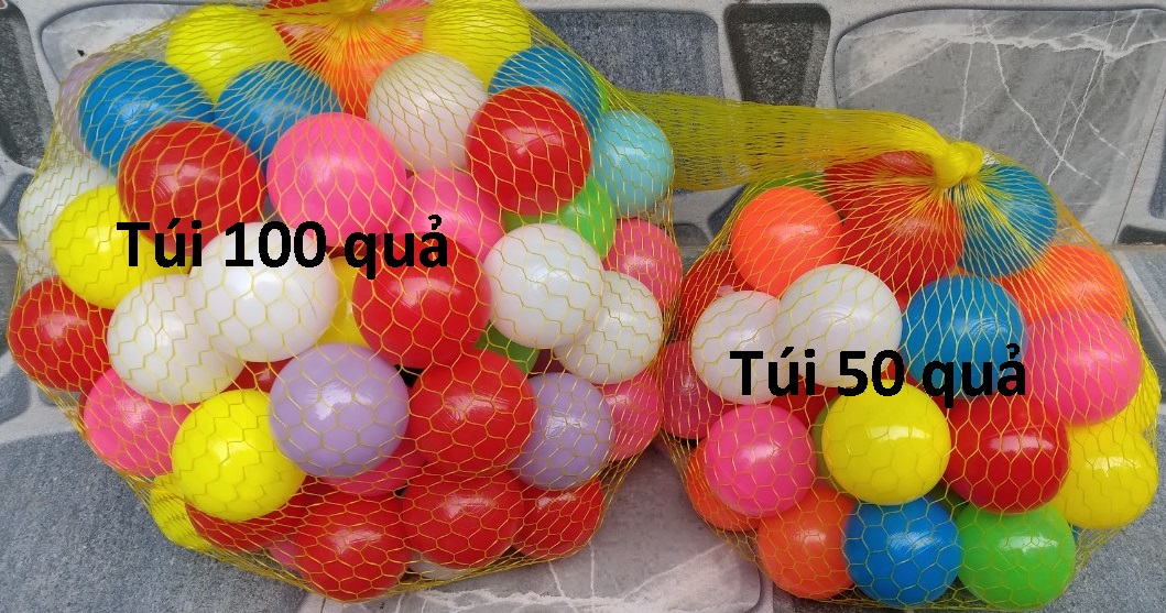 Túi lưới 50 quả bóng nhựa 5.5cm nhiều màu, an toàn cho trẻ em