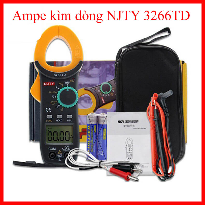 Ampe Kìm Đồng Hồ Vạn Năng NJTY 3266TD Đo Tụ,Tần Số, Nhiệt Độ, Dòng Điện Nhỏ Gọn Độ Chính Xác Cao, Máy đo Ampe kìm đo điện áp, điện trở, điện dung dùng trong sửa chữa điện