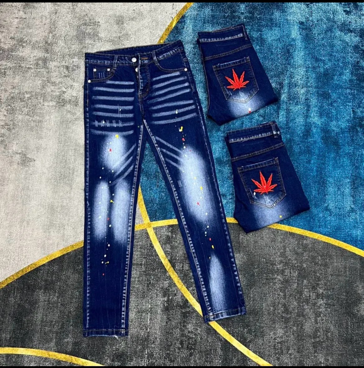 Quần jean nam thêu là phông cao cấp chất bò vải dày cao cấp mẫu mới nhất N77 FASHION