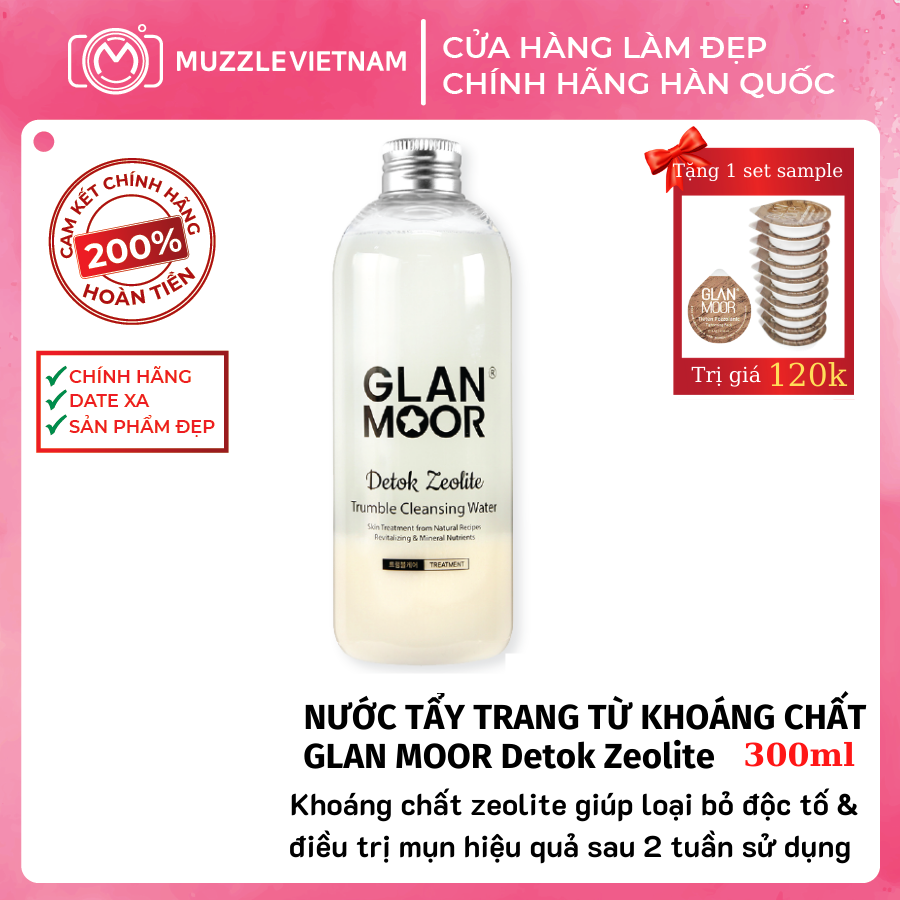 [HCM]Nước Tẩy Trang Cho Da Dầu Mụn GLan Moor Detok Zeolite Trumble Cleasing Water Fullsize 400ml - Muzzle Việt Nam