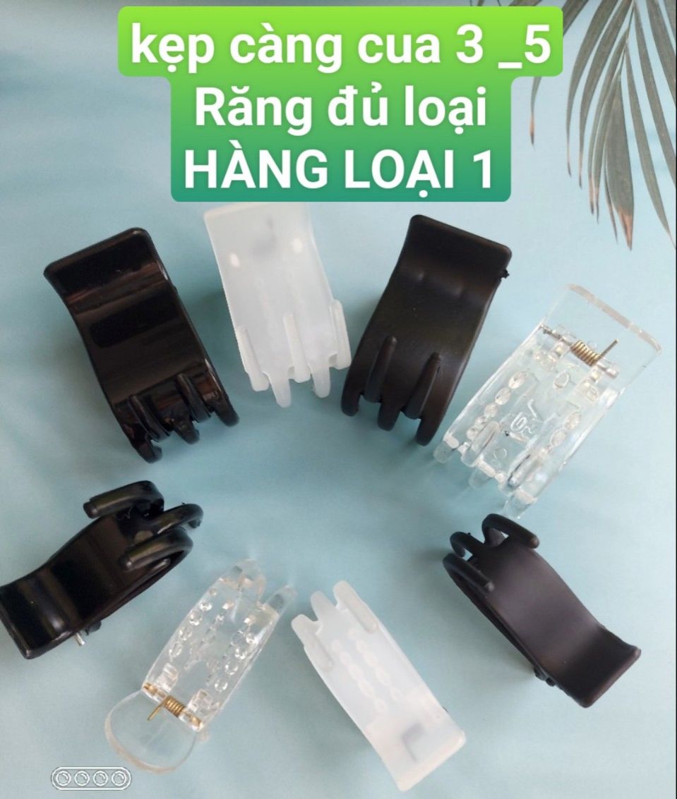Set 2 cái kẹp tóc càng cua 3 răng - 5 răng nhiều màu