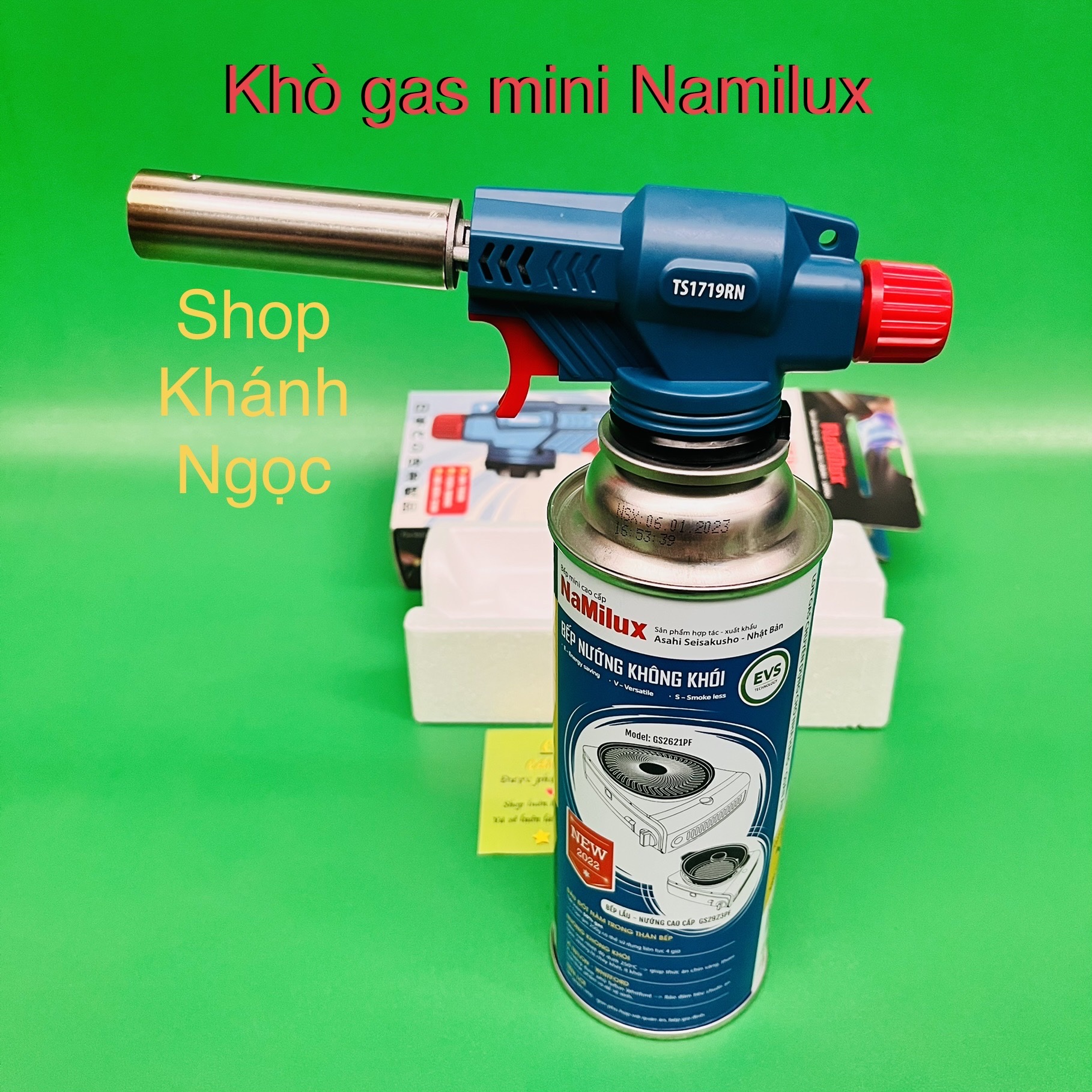 Đầu khò ga mini namilux đánh lửa tự động -đầu khò gas mini namilux - ts1719rn