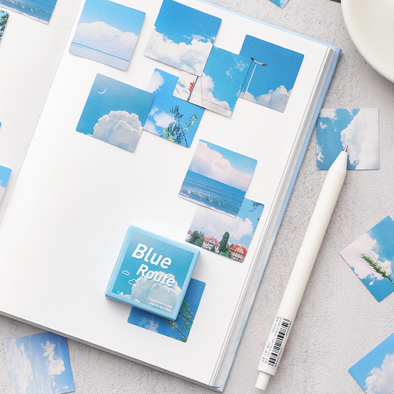 Hộp 45 sticker hình dán chủ đề bầu trời xanh Blue Sky | Lazada.vn