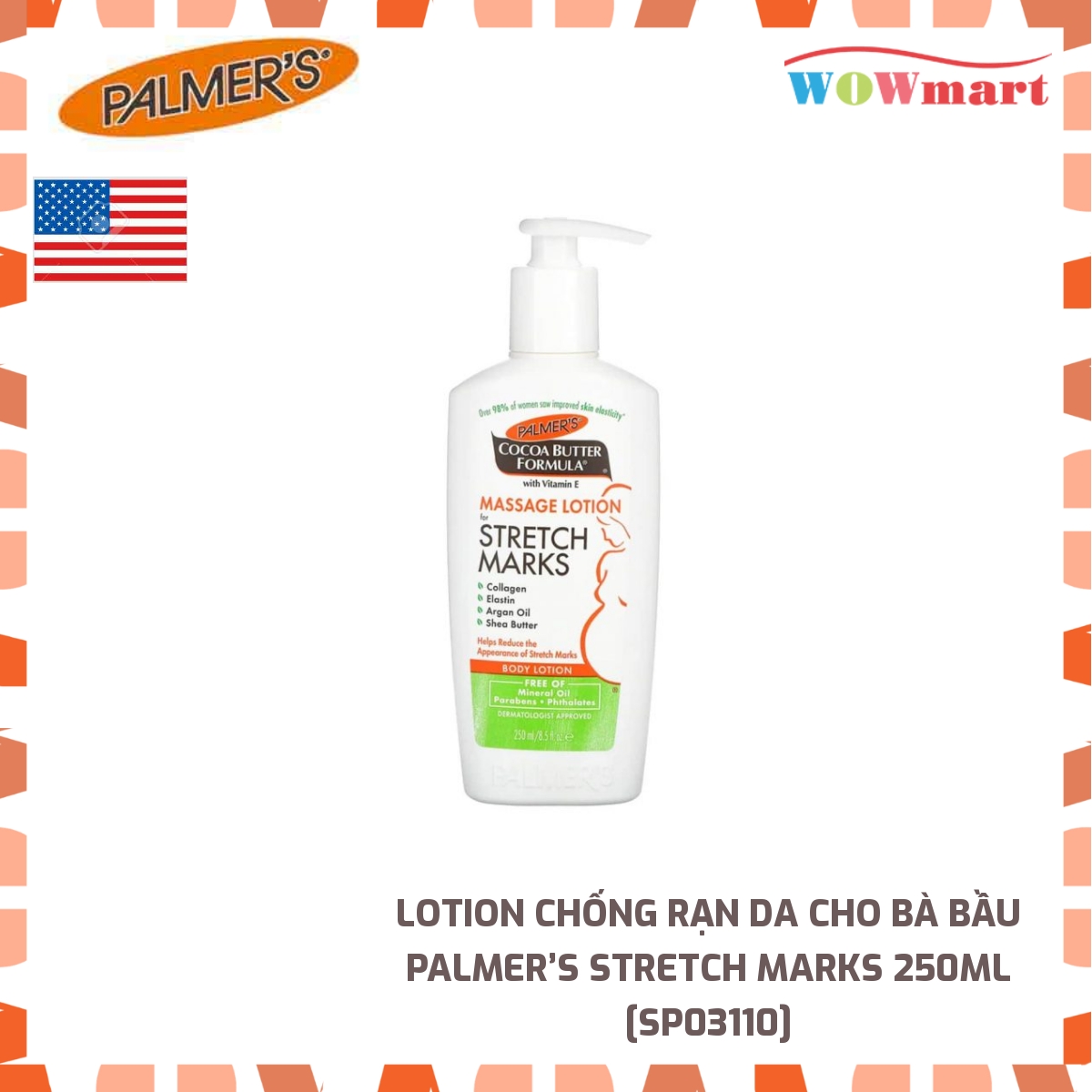Lotion chống rạn da cho bà bầu Palmer’s Stretch Marks 250ml - [MỸ]