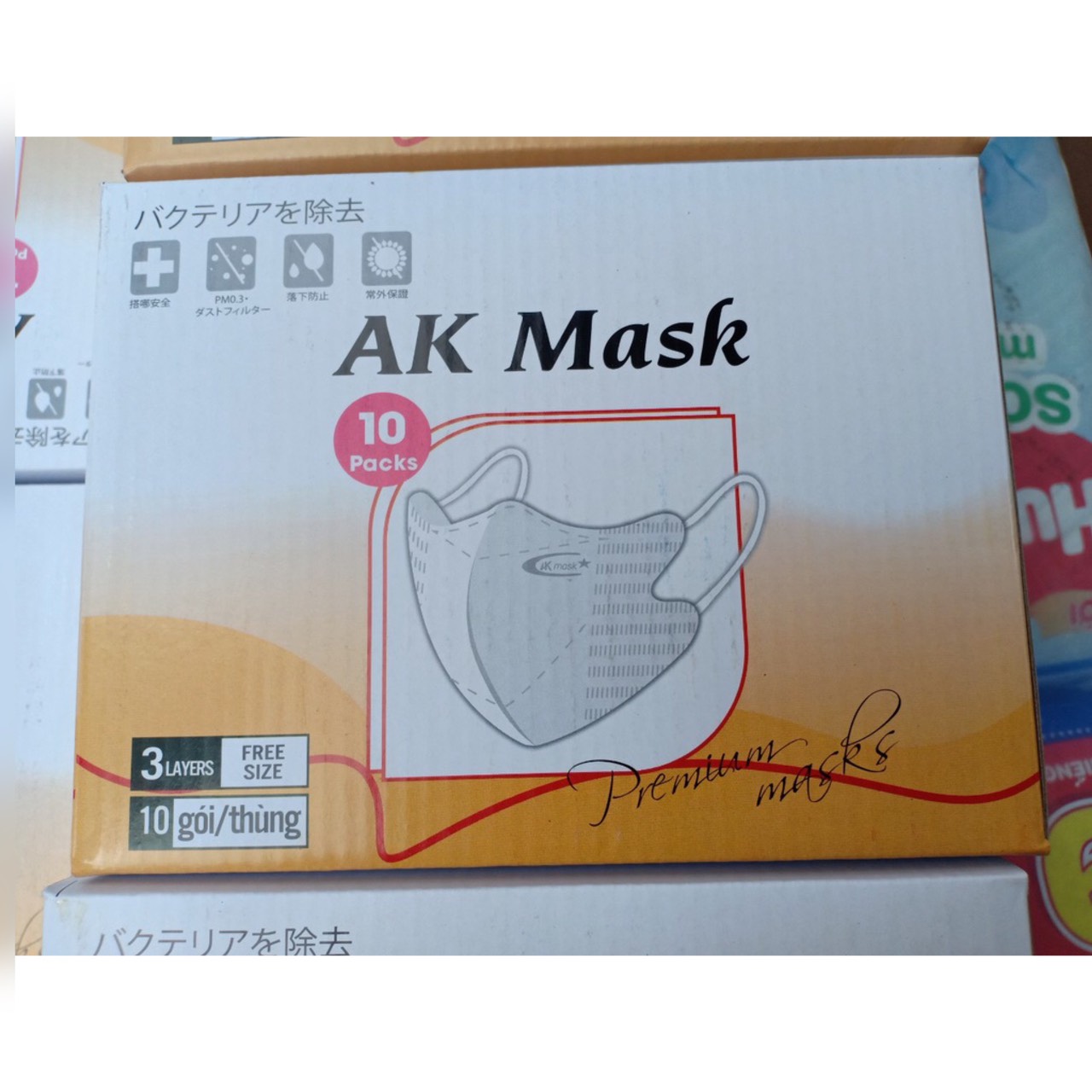 Khẩu Trang AK Mask 5D - 3lop Kháng Khuẩn, Chính hãng,( sỉ Thùng 100 chiếc)