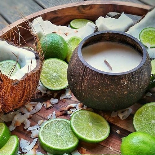 COCONUT CANDLE | Nến dừa thiên nhiên handmade | Nến thơm trang trí | Nến thư giãn-trịl iệu | Nến lưu niệm đẹp |  Sản phẩm thủ công từ dừa Bến Tre 400-500 gram