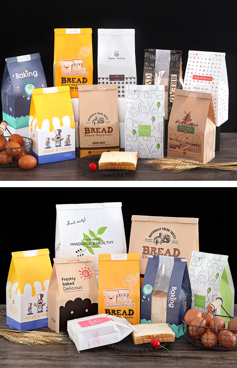 Túi đựng bánh mì hoa cúc và sandwich cắt lát có thanh kẽm bọc nhựa niêm phong miệng túi kích thước 30x12x9 (set 10 túi )
