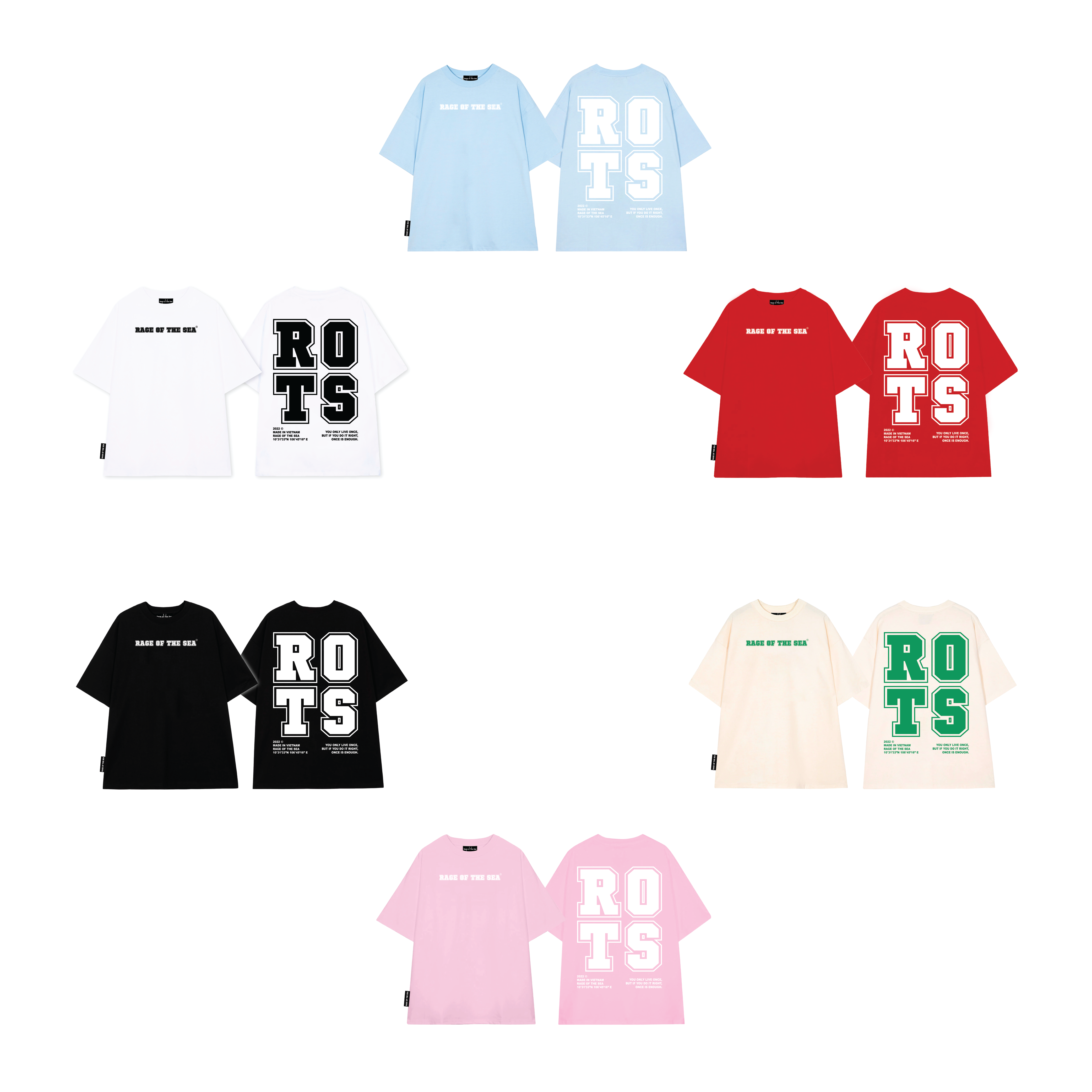 Áo thun unisex form âu rage of the sea biglogo biglogo