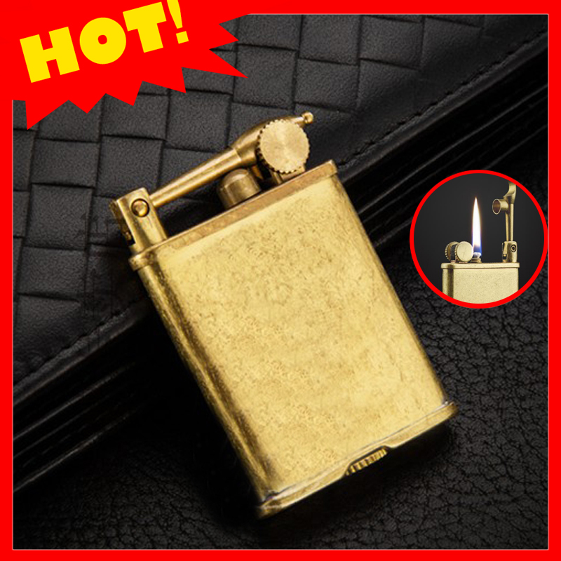 Hộp Quẹt Bật Lửa Đồng Nguyên Khối Xăng Đá Giả Cổ Zorro Kuboy 510 Dùng Xăng Bấc Đá Zippo Cao Cấp