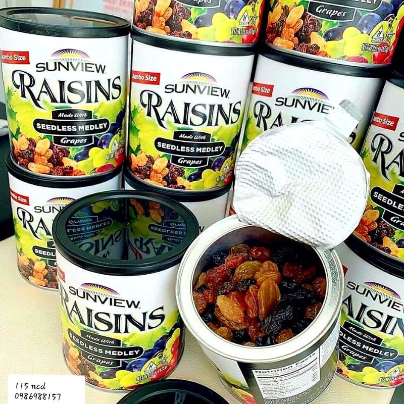 Nho khô Sunview Raisin hộp 425gram - Loại trái nhỏ