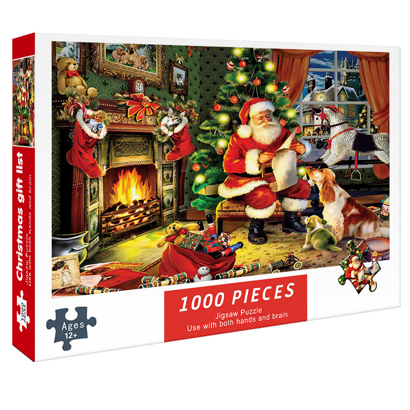 Tranh ghép hình 1000 mảnh Ông Già Noel - Quà Giáng Sinh dành cho người lớn và trẻ em phát triển tư duy kiên nhẫn đồ chơi trẻ em lắp ráp thông minh kích thước: 75x50 cm Xếp hình 1000 miếng cao cấp Màu sắc nét Miếng ghép khít