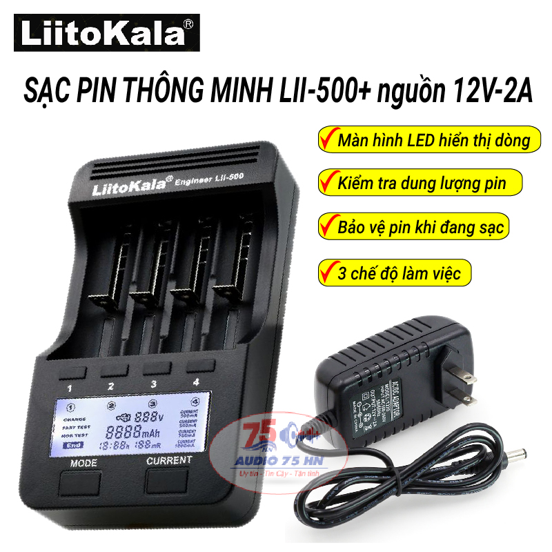 Bộ Sạc Pin Chính Hãng Liitokala Lii-500 kiểm tra được Dung Lượng, Nội Trở cao cấp