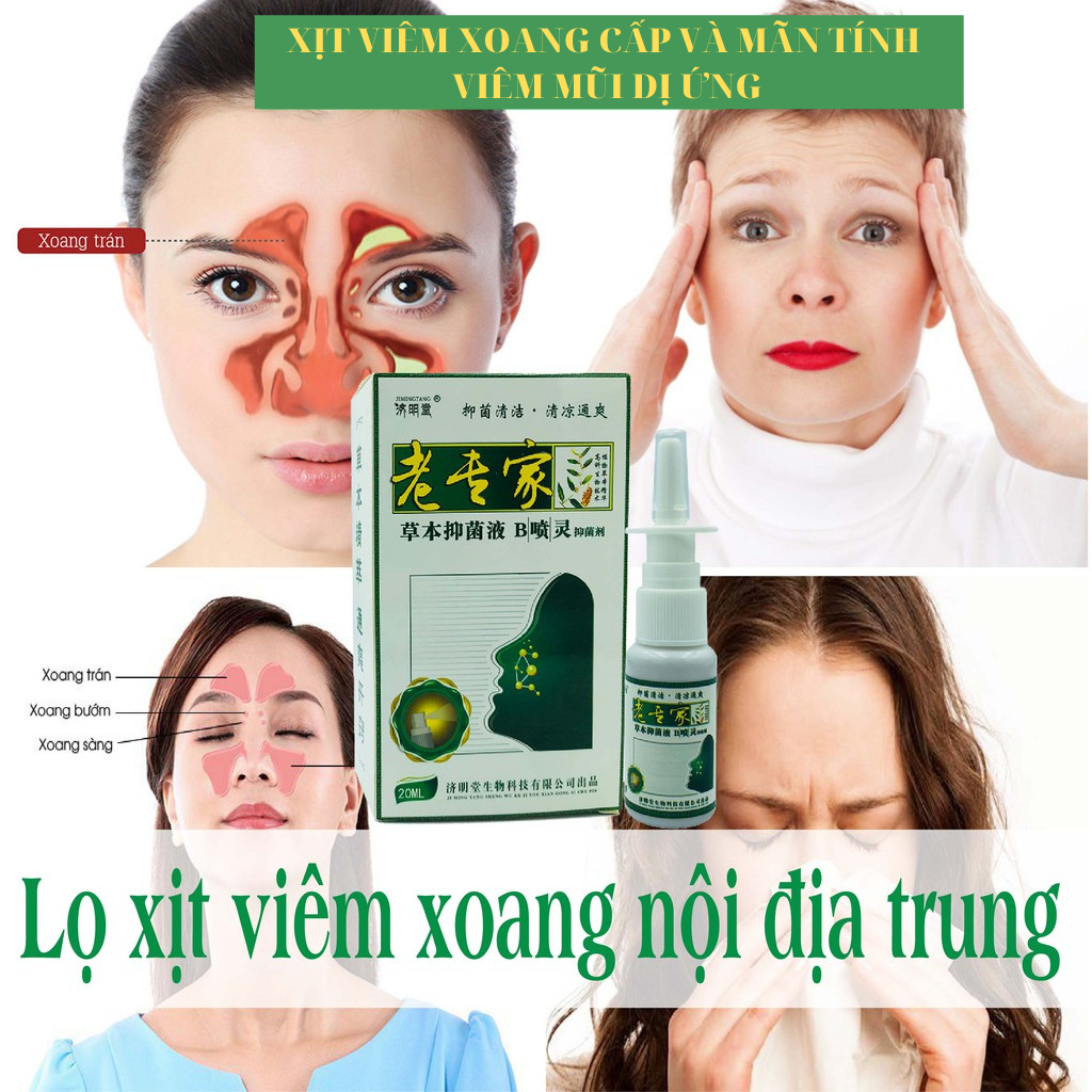 Dung dịch vệ sinh sát khuẩn mũi- Hỗ trợ xoang cấp và mãn tính, mũi dị ứng, cúm, viêm tai. Dung tích 20ml-